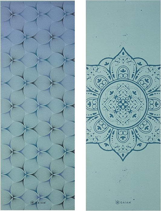 Gaiam Yoga Mat - Premium 6mm Print Reversible Extra Thick Non Slip Exercise & Fitness Mat for All Types of Yoga, Pilates & Floor Workouts (68" x 24" x 6mm Thick)