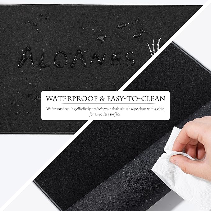 ALOANES Waterproof Mouse Pad with Durable Stitched Edge, Large Gaming Keyboard Pad, Non-Slip Rubber Base, Extended Desk pad for Gamer, Office & Home, Left Skeleton Mousepad 27.6''x 11.8''x 0.12''