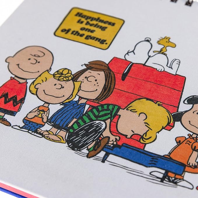 Graphique Peanuts Gang Weekly Desk Pad, Hardcover Undated Planner, 8” x 10” Spiral Notebook