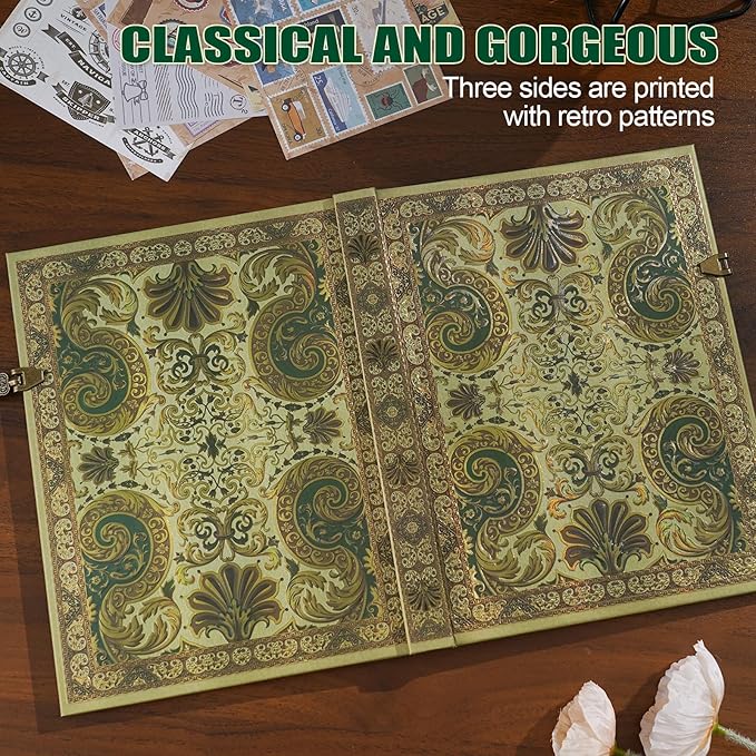 Vintage 3D Gilded Spinning Dream Cover Hardcover Journal,96 Sheets/192 Pages Vintage Lined Journal,Comes With Envelope Pocket Journal,Suitable As A Notebook,Travel Diary,Or Wedding Anniversary.