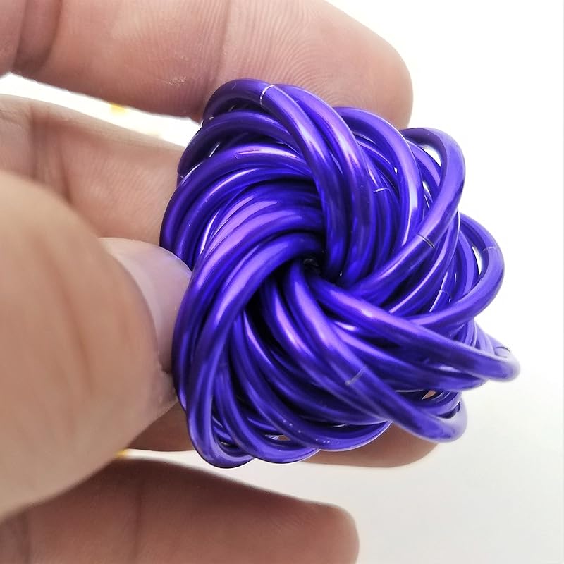 Möbii Fidget Ball (Solid Color): Quiet Mobius ADHD Anxiety Stim Stress Relief Toy Tool for Home Travel Office or Desk (Medium, Full, Ultra Violet)