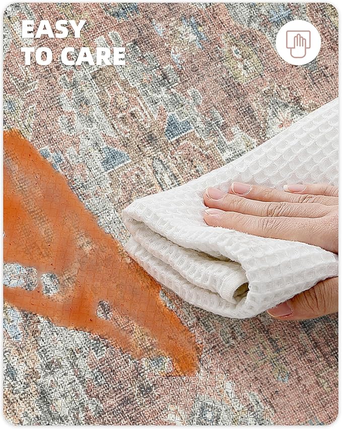 Color&Geometry Boho Kitchen Rugs Non Slip 24"x87", Large Kitchen Mats Cushioned Anti Fatigue Mats for Kitchen Floor, Waterproof Kitchen Runner for Standing Desk Office, Sink - Retro Brown