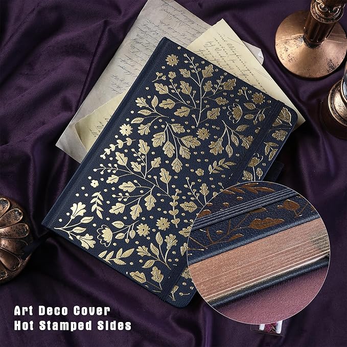 TIEFOSSI Bullet Dot Journal, Vintage Journal Notebook for Women Men, 160 GSM 192 Premium Pages, A5 Hardcover Journaling Notebooks Gift, for Travel Office Daily Writing