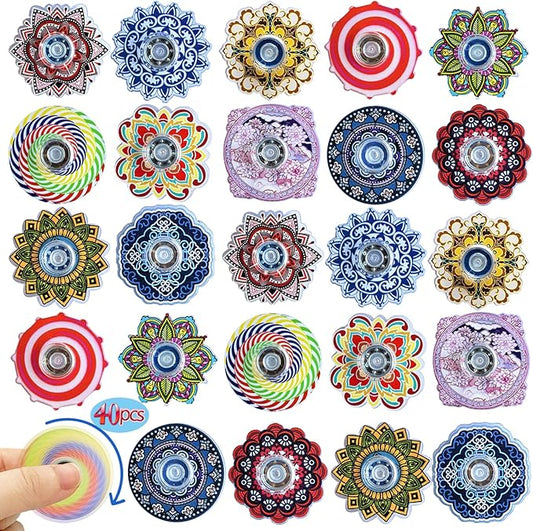 40 Pack Mini Fidget Spinner Toys Party Favors Easter Basket Goodie Bag Stuffers Gifts,Stress Relief Sensory Toys for Kids Teens Adults Autisms,Treasure Box Toy for Classroom Prizes Supplies (color-40)