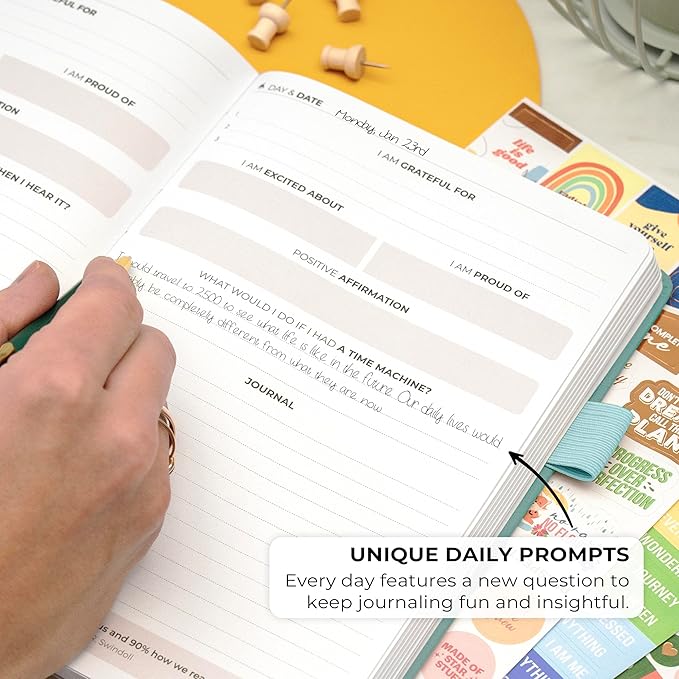 Clever Fox Positivity Journal – Daily Gratitude & Affirmation with Prompts – Motivational Mental Health Notebook with Habit Tracker (Aquamarine)