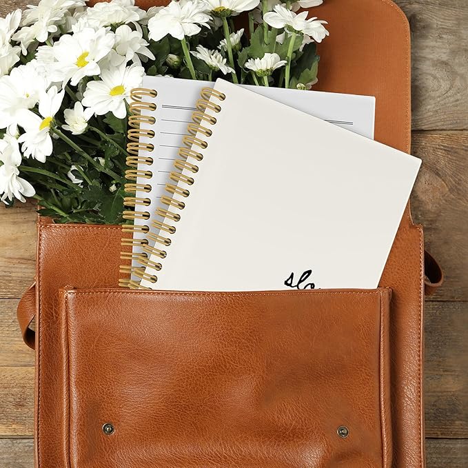 CUANFDDSF Inspirational Notebook, Positive Affirmation Journal Notebooks, Motivational Quote Journals for Writing,Writing Pads， Slow Down You're Doing Fine Hardcover Spiral Notebook 5.5x8.3 Inch