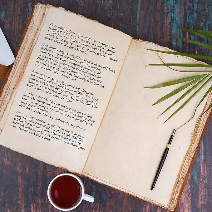 LEATHER VILLAGE Leather Bound Floral Embossed Journal for Women Men - 200 Pages, 8”X6”(A5), Brown - Book of Shadows, Vintage Blank Paper Travel Diary, Notebook for Writing, Drawing, Sketchbook