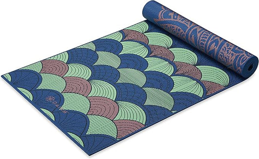 Gaiam Yoga Mat - Premium 6mm Print Reversible Extra Thick Non Slip Exercise & Fitness Mat for All Types of Yoga, Pilates & Floor Workouts (68" x 24" x 6mm Thick)