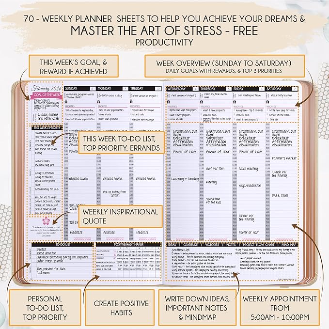 2025-2026 Planner Weekly and Monthly | 16-Month Life Planner to Increase Focus & Productivity | Reduce Overwhelm & Achieve Your Biggest Goals | Include Gift Box & Stickers | Sep 2025-Dec 2026
