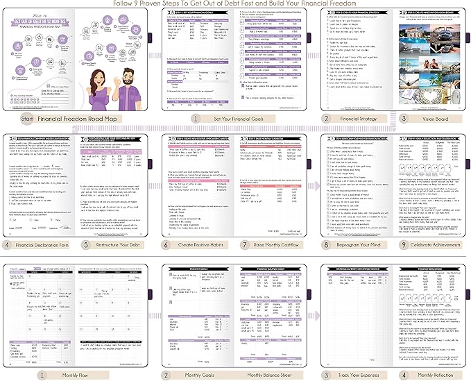 Budget Planner and Monthly Bill Organizer - Finance Planner, 12-Month Journey to Financial Freedom | Bill Payment Tracker Monthly Organizer, Money Saving & Expense Tracker | Undated Budgeting Journal