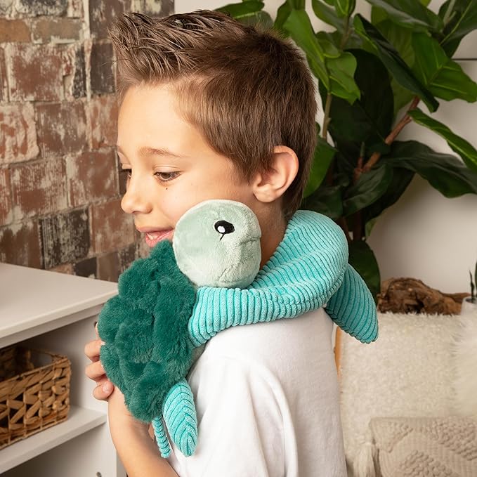 Hugarounds Sidney The Sea Turtle 2.5 lb Microwaveable & Freezable Weighted Plush Neck & Shoulder Wrap | Soothing, Comforting Hugs for Self-Care & Relaxation | Unscented for Ages 2+