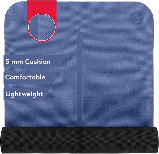 Manduka Begin Yoga Mat 68" - 5mm Cushioning | Comfortable, Lightweight & Reversible with Alignment Stripe | Budget-Friendly | 68 x 24 inches