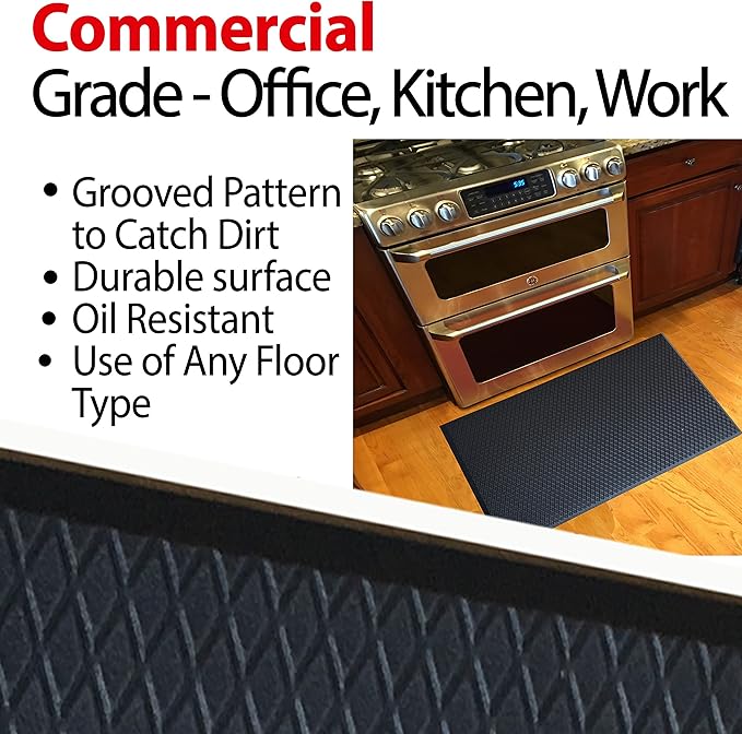 iPrimio Anti Fatigue Standing Mat, 1-inch Thick - Air Soft Ergonomic, Kitchen Sink Mat, Cushioned & Non-Slip Mats, for Standing Desk & Floor Comfort (36"x24")