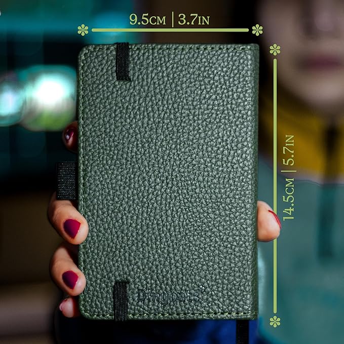 Dingbats* Wildlife A6 Lined Pocket Notebook - PU Leather Hardcover - Small Writing Journal for Work, Travel - Pocket, Elastic Closure, Bookmark