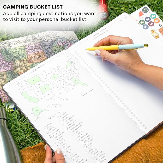 Legend Camping Journal – Hardcover Camper & RV Trip Planner – Notebook to Plan Travel & Camp Adventures with Packing Checklist, Meal Plan & Camping Bucket List – 30 Trips, 7" x 10" (Gray)