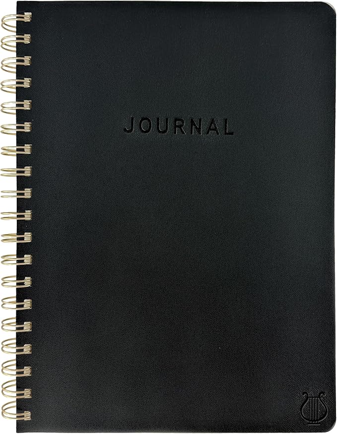 Graphique Apollo Vegan Leather Journal, Spiral Notebook for Writing, 192 Lined Pages, 8” x 10”