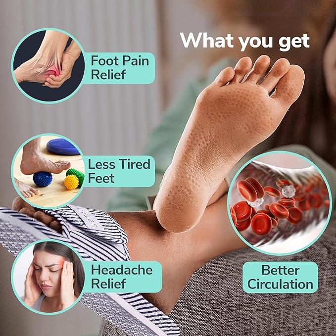 Acupressure Massage Slippers for Plantar Fasciitis & Neuropathy Relief – Reflexology Massager Sandals, Ideal Gift for Men & Women, Stress & Tension, Pain Management for Foot Health
