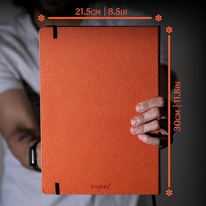 Dingbats* - Wildlife Squared Extra Large A4 Notebook - PU Leather Hardcover Journal for Work, Writing - Pocket, Elastic Closure, Pen Holder, Bookmark