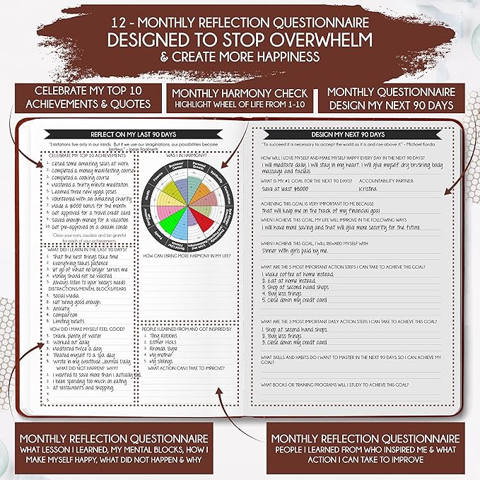 Life Mastery Planner - A 12 Month Journey to Crush Your Goals, Increase Productivity, Passion, Success & Happiness - Weekly & Monthly Life Planner, Habit-Tracker, Gratitude Journal & Organizer