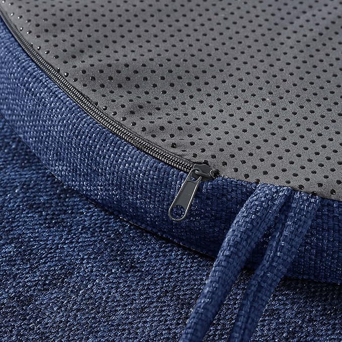 Chair Cushions: Premium High-Density Memory Foam Seat Cushion for Office, Home, & Car - Ergonomic Design for Comfortable Sitting, Relieves Pain & Tailbone Pressure with Non-Slip Bottom, 4 Pack, Navy