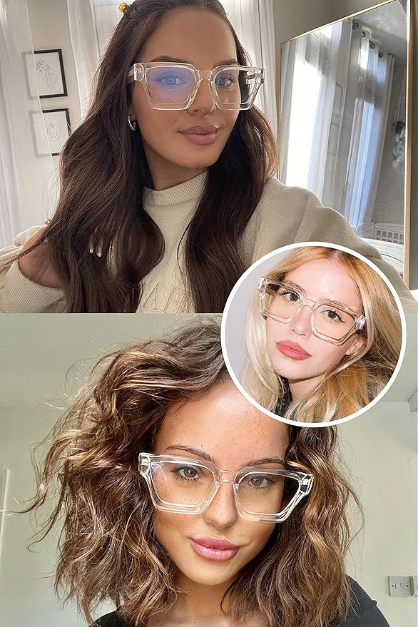 VISOONE Blue Light Blocking Glasses with TR90 Rectangle Frame and Chic Preppy Look for Women Men RIVER