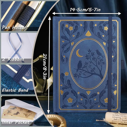 TIEFOSSI Bullet Dot Notebooks, A5 Hardcover Dot Journals for Writing Women, 160gsm Thick Paper, 190 Numbered Pages, for Planner Organization