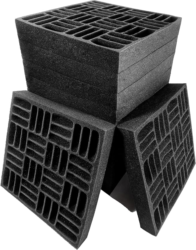 12 Pack Sound Proof Foam Panels for Walls, 12.6x12.6x2 Inches Grid Style Acoustic Panels for Home Studio Acoustic Treatment (Black)