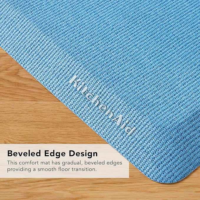 KitchenAid Gourmet Series Kitchen Comfort Gel Mat, Solid Basketweave, Blue Velvet, 20"x39"