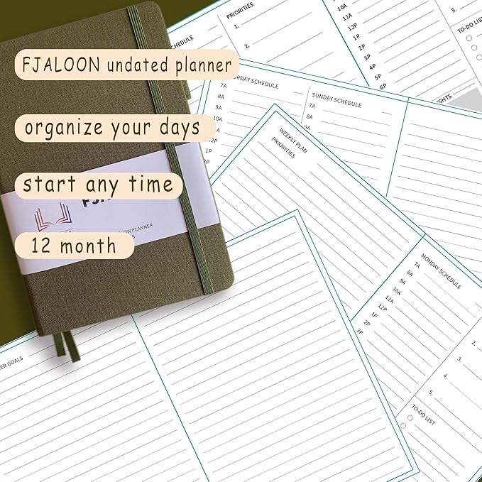 ADHD Planners, ADHD Planner for Adults Undated, Organize Your Days 2026 Keep Focus and Goal Setting (Olive Green)