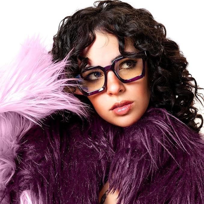 VISOONE Blue Light Blocking Glasses Rectangle Chic Preppy Look MultiColor Frame for Women Men RIVER