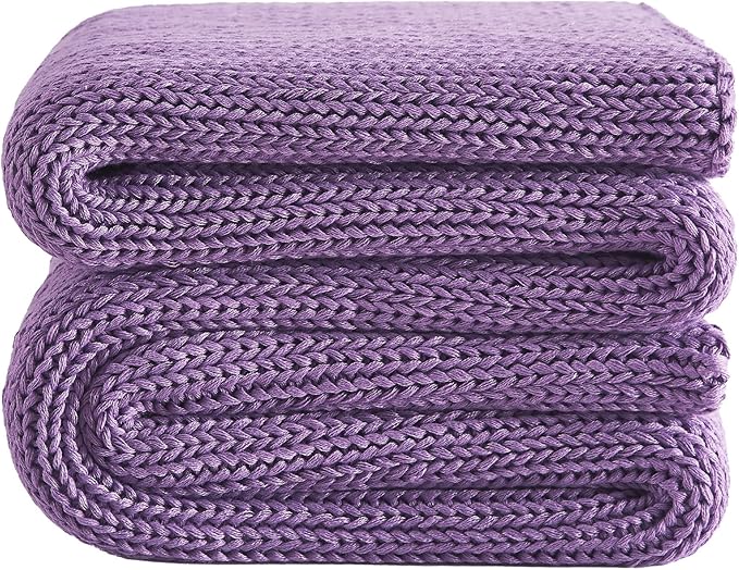 L'AGRATY Knitted Weighted Blanket - 60"x80" 20lbs Cooling Chunky Knit Heavy Blanket for Adults Braided Crochet Throw Thick Cable Yarn Knit Decorative Blanket No Beads Evenly Weighted Machine Washable
