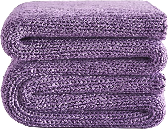 L'AGRATY Knitted Weighted Blanket - 60"x80" 20lbs Cooling Chunky Knit Heavy Blanket for Adults Braided Crochet Throw Thick Cable Yarn Knit Decorative Blanket No Beads Evenly Weighted Machine Washable