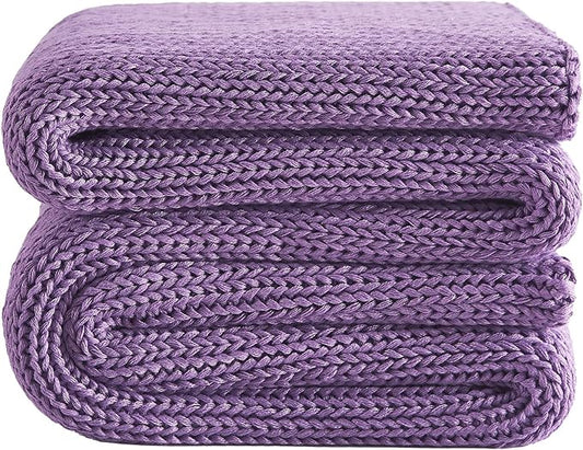 L'AGRATY Knitted Weighted Blanket - 60"x80" 20lbs Cooling Chunky Knit Heavy Blanket for Adults Braided Crochet Throw Thick Cable Yarn Knit Decorative Blanket No Beads Evenly Weighted Machine Washable