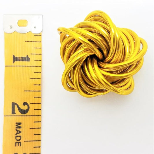 Möbii Fidget Ball (Solid Color): Quiet Mobius ADHD Anxiety Stim Stress Relief Toy Tool for Home Travel Office or Desk (Medium, Full, Gold)