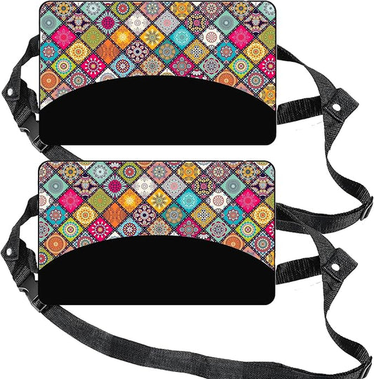 Airplane Foot Hammock Ajustable Foot Hammock for Plane Travel Comfort Travel Essentials Portable Airplane Foot Rest,Long Flight Accessories (Mandala, 2 Pack)