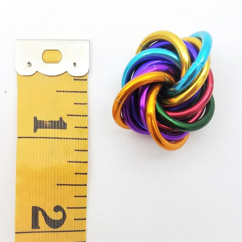 Möbii Fidget Ball (Solid Color): Quiet Mobius ADHD Anxiety Stim Stress Relief Toy Tool for Home Travel Office or Desk (Small, Full, Sapphire)