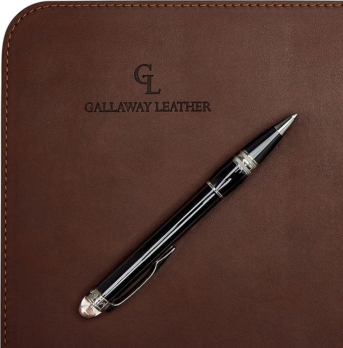 Gallaway Leather Desk Mat - Office Writing Pad, Medium 24" x 14" Dark Brown, Gift Ready Elegant Computer Desk Cover Protector