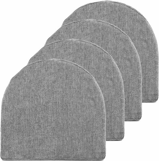 Chair Cushions: Premium High-Density Memory Foam Seat Cushion for Office, Home, & Car - Ergonomic Design for Comfortable Sitting, Relieves Pain & Tailbone Pressure with Non-Slip Bottom, 4 Pack, Gray
