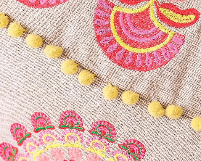 Yoga Décor Floor Cushion Cover Red Moroccan Seating Area Boho Floor Pillow Accent Your Living Room, Bedroom, Nursary or Kids Room Bedroom Décor Pouf Ottoman Stool Footstool Cotton 24x8 Unstuffed