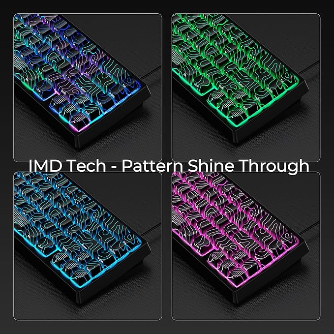 HITIME x XVX M67 60% Percent Keyboard Wireless, QMK/VIA Topographic Gaming Keyboard, Tri-Mode Thocky Creamy Mechanical Key Board, Hot Swappable Mount RGB IMD Tech for Win/Mac, Black
