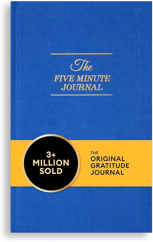 Intelligent Change The Five Minute Journal, Original Daily Gratitude 2025, Reflection & Manifestation for Mindfulness, Undated Daily with Gold Foiling, Plastic-Free, Blue