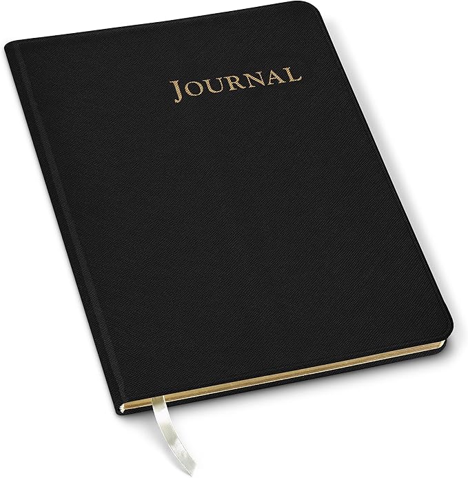 Gallery Leather Journal Notebook - 192 Pages, Softcover, For Men and Women, For Writing, Work & Travel, Handcrafted - Key West Black - 8 x 5.5, Desk Lined