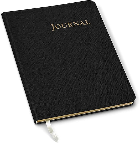 Gallery Leather Journal Notebook - 192 Pages, Softcover, For Men and Women, For Writing, Work & Travel, Handcrafted - Key West Black - 8 x 5.5, Desk Lined