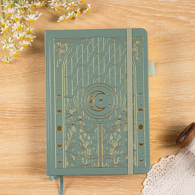 TIEFOSSI Bullet Dotted Journal Notebook, 160gsm 256 Numbered Thick Paper, A5 Hardcover Dotted Grid Diary for Women Men Work Writing, Bullet dot Journaling, Drawing, 5.8 x 8.3 in