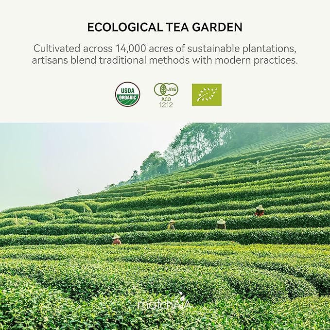 MatchAiA Organic Matcha Green Tea Powder - Premium Culinary Grade, USDA Certified, 100% Pure - Perfect for Lattes, Smoothies, Desserts and Baking - Sugar Free, Gluten Free (60g / 2.1oz Pouch)