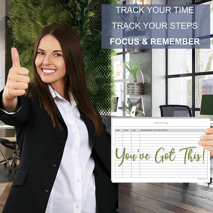 Activity Log Notepads(2 Pack, 50 Pages Each) Pad Planners to List a Task, Action or Contact. A Versatile Work Tool to Track Time & Office Productivity. 8.5 X 5.5, A5 Sheets. Made in the USA.