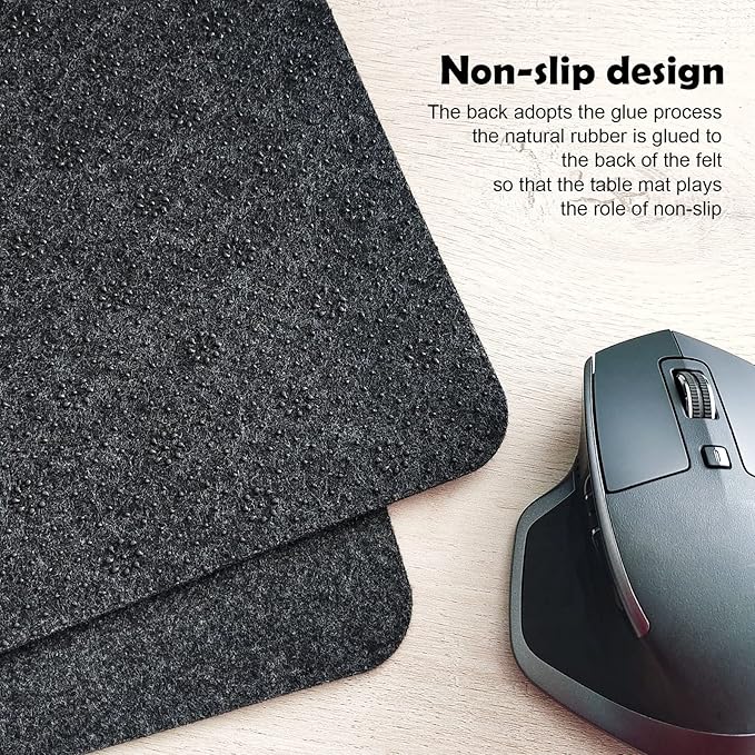 Large Felt Desk Mat,39.4''x19.69'' Non-Slip Desk Mat,Desk Pad Protector for Keyboard, Computer,Desk Accessories for Home and Office,100x50CM Full Desk Mouse pad (Dark Grey)