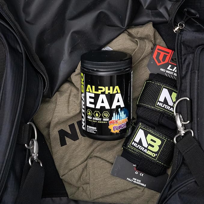 NutraBio Alpha EAA - All-Day Amino Acids for Muscle Growth and Hydration - Essential Amino Acids with Nootropics & Adaptogens- Full Spectrum EAA BCAA Powder - 30 Servings - New York Punch