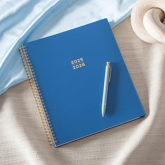 Blue Sky 2025-2026 Academic Year Weekly and Monthly Planner Calendar, August 2025 - December 2026, 17-Month, 8.5" x 11", Flexible Cover, Wirebound, Laminated Tabs, Azure