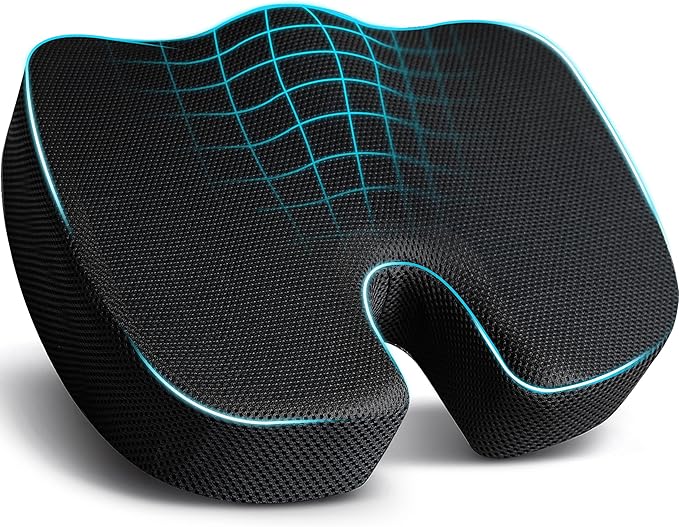 EcoNour Seat Cushions for Office Chairs | Tailbone Pain Relief Cushion for Car Seat | Sciatica, Butt & Coccyx Pain Relief Desk Chair Cushion for Long Sitting Drivers | cojín para asiento de carro